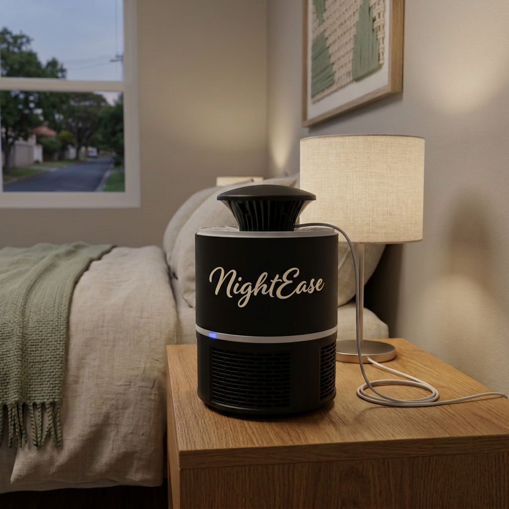 Cursive NightEase branding in bedroom