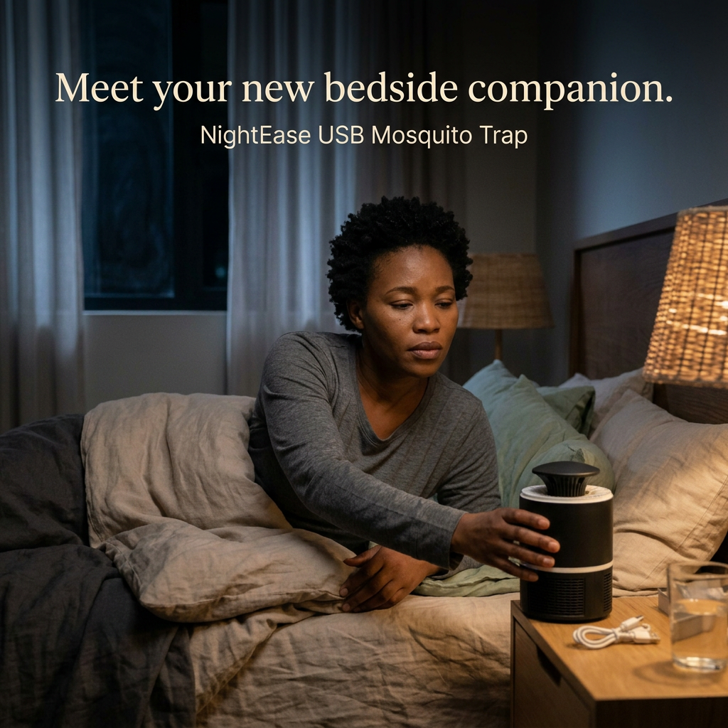 Step 2: Meet your new bedside companion. NightEase USB Mosquito Trap.